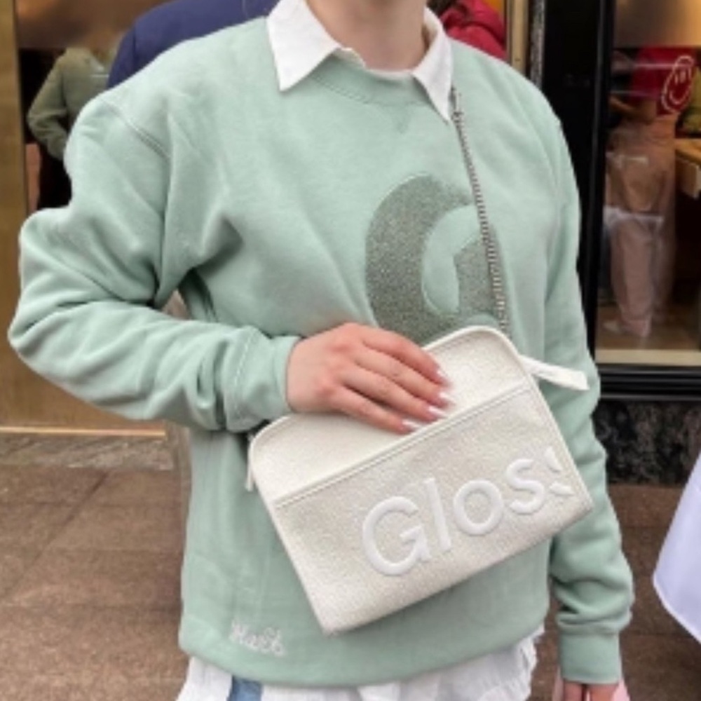 Glossier Boston Exclusive LE Green Crewneck Sweater size Medium